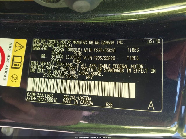 2T2ZZMCA8JC108183 Lexus RX 350