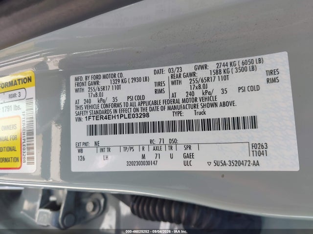 Ford Ranger Xlt 2023 1FTER4EH1PLE03298 Image 9