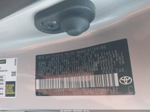 Toyota COROLLA LE 2025 5YFB4MDE9SP330688 Image 9