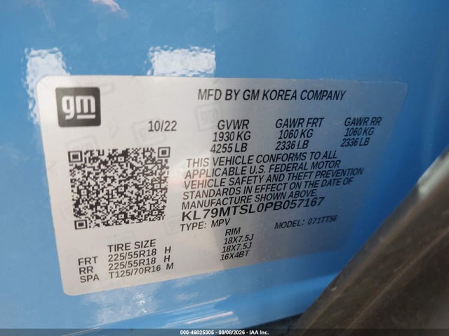 46025305 :رقم المزاد ، KL79MTSL0PB057167 vin ، 2023 Chevrolet Trailblazer Fwd Rs مزاد بيع