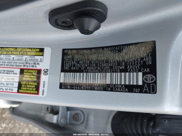 Aukcja sprzedaży 2018 Toyota Corolla Le, vin: 2T1BURHE1JC082118, numer aukcji: 46025330