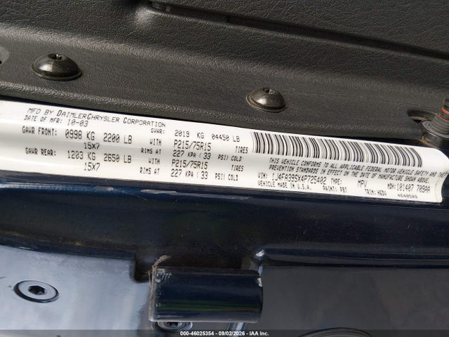 Продаж на аукціоні авто 2004 Jeep Wrangler X, vin: 1J4FA39SX4P725402, номер лоту: 46025354