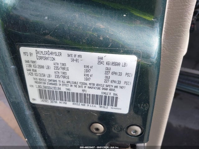 2002 Jeep Liberty Limited Edition მანქანა იყიდება აუქციონზე, vin: 1J8GL58K82W195184, აუქციონის ნომერი: 46025457