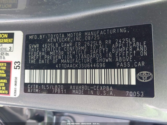 Toyota CAMRY XSE 2025 4T1DAACK3SU644696 Image 9