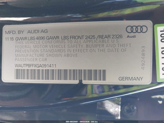 Aukcja sprzedaży 2016 Audi A3 E-tron 1.4t Premium, vin: WAUTPBFFXGA091411, numer aukcji: 46025461