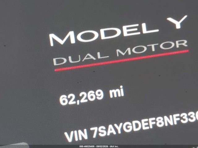 Продаж на аукціоні авто 2022 Tesla Model Y Performance Dual Motor All-wheel Drive, vin: 7SAYGDEF8NF336736, номер лоту: 46025489