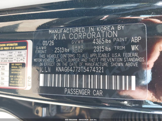 Aukcja sprzedaży 2026 Kia K5 Gt-line Fwd, vin: KNAG64J73T5474321, numer aukcji: 46025586