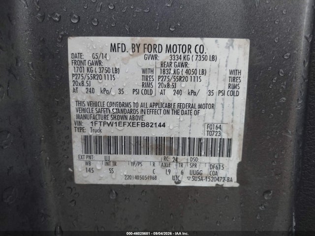 Продаж на аукціоні авто 2014 Ford F-150 Stx, vin: 1FTFW1EFXEFB82144, номер лоту: 46025681