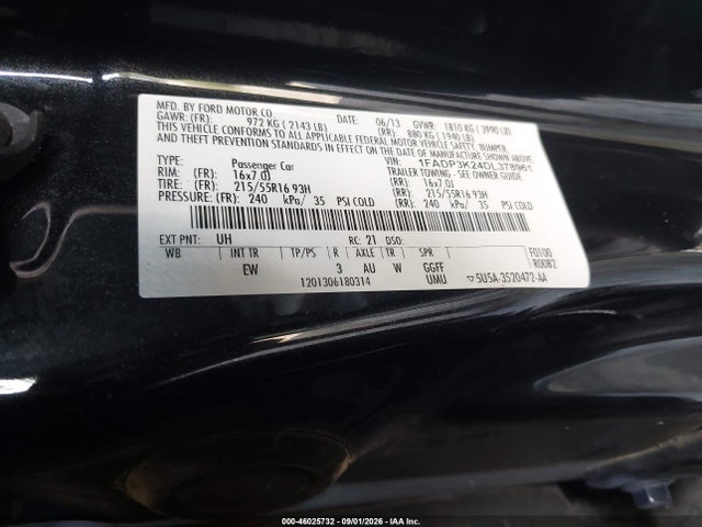 Aukcja sprzedaży 2013 Ford Focus Se, vin: 1FADP3K24DL378961, numer aukcji: 46025732