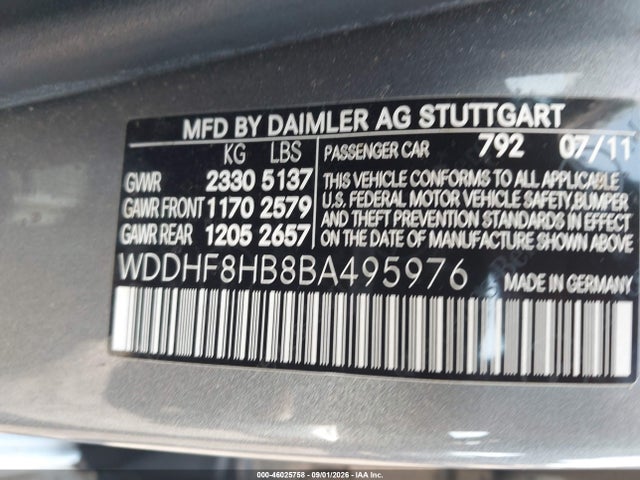 Продажа на аукционе авто 2011 Mercedes-benz E 350 4matic, vin: WDDHF8HB8BA495976, номер лота: 46025758