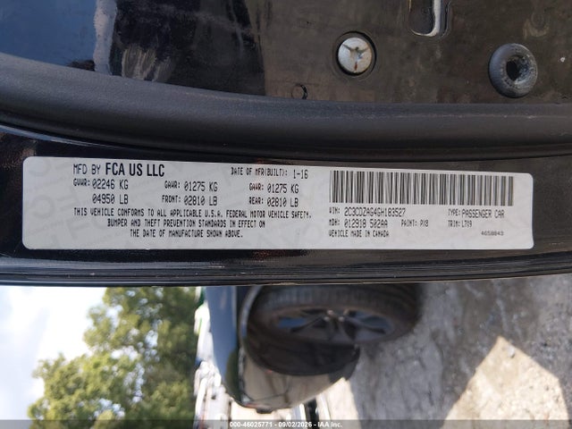 Aukcja sprzedaży 2016 Dodge Challenger Sxt, vin: 2C3CDZAG4GH183527, numer aukcji: 46025771