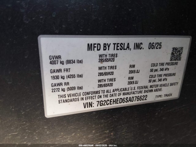 Tesla Cybertruck All-wheel Drive 2025 7G2CEHED6SA076622 Image 9