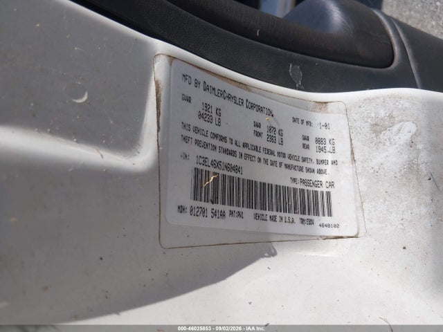 Aukcja sprzedaży 2001 Chrysler Sebring Lx, vin: 1C3EL46X51N604841, numer aukcji: 46025853