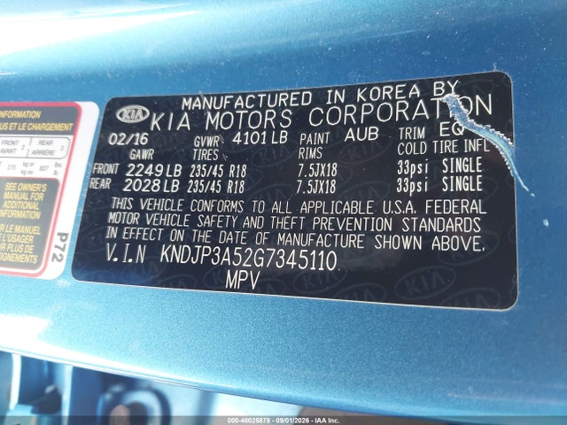 Продаж на аукціоні авто 2016 Kia Soul +, vin: KNDJP3A52G7345110, номер лоту: 46025878