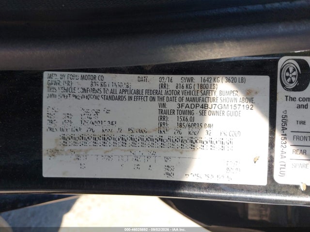 Ford FIESTA SE 2016 3FADP4BJ7GM157192 Image 9