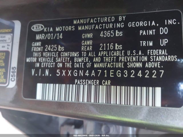 5XXGN4A71EG324227 KIA OPTIMA EX
