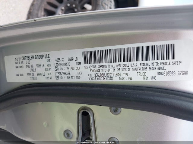 46025986 :رقم المزاد ، 3C6UD5HL8CG171944 vin ، 2012 Ram 2500 St مزاد بيع