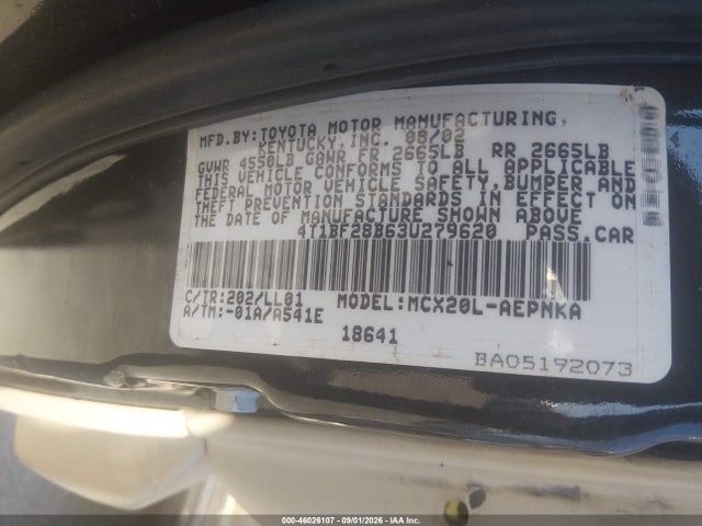 Продаж на аукціоні авто 2003 Toyota Avalon Xl, vin: 4T1BF28B63U279620, номер лоту: 46026107