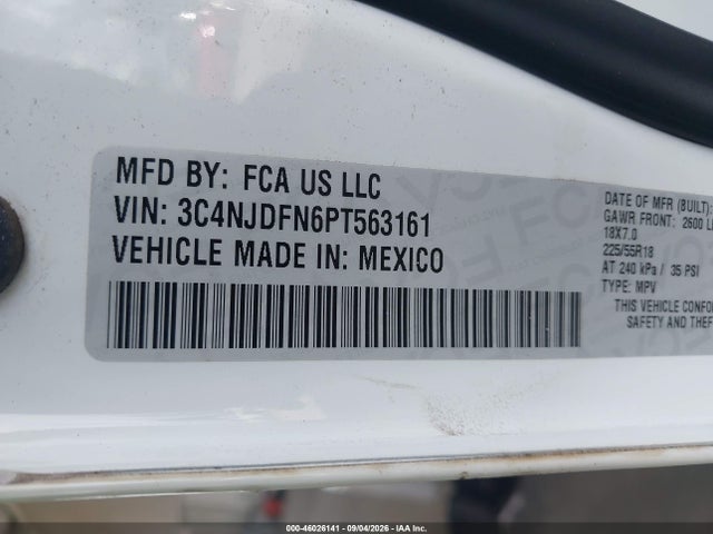Продаж на аукціоні авто 2023 Jeep Compass Latitude Lux Fwd, vin: 3C4NJDFN6PT563161, номер лоту: 46026141