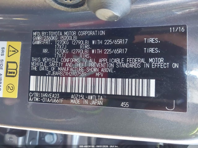 Lexus NX 200T 2017 JTJBARBZXH2107589 Image 9