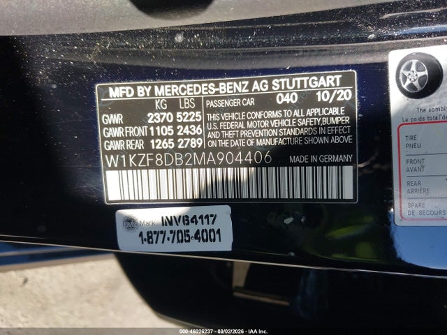 W1KZF8DB2MA904406 Mercedes-Benz E 350