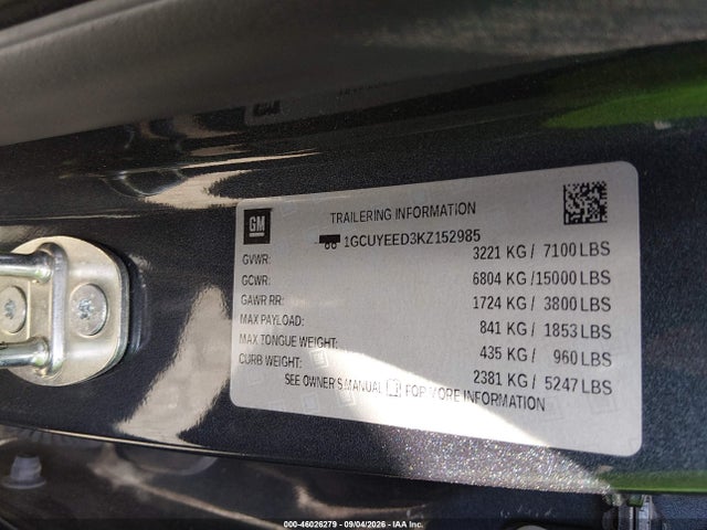 1GCUYEED3KZ152985 Chevrolet Silverado 1500 Rst