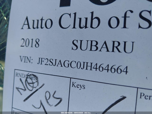Subaru Forester 2.5i Premium 2018 JF2SJAGC0JH464664 Image 9