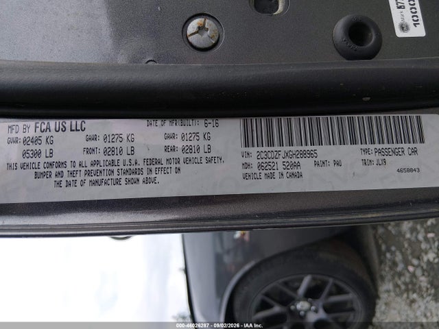 Aukcja sprzedaży 2016 Dodge Challenger R/t Scat Pack, vin: 2C3CDZFJXGH288965, numer aukcji: 46026287