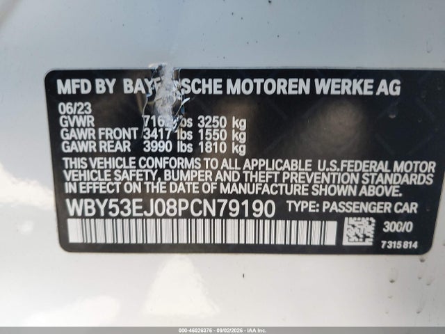 WBY53EJ08PCN79190 BMW I7 Xdrive60