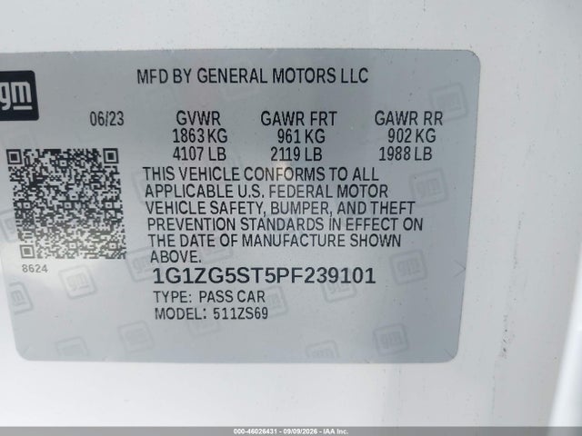 Chevrolet MALIBU RS 2023 1G1ZG5ST5PF239101 Image 9