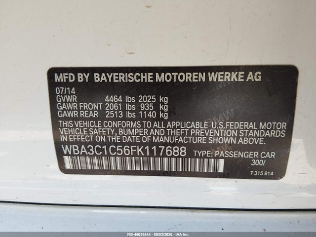 WBA3C1C56FK117688 BMW 328I