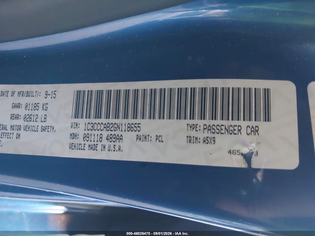 Продаж на аукціоні авто 2016 Chrysler 200 Limited, vin: 1C3CCCAB2GN118655, номер лоту: 46026470