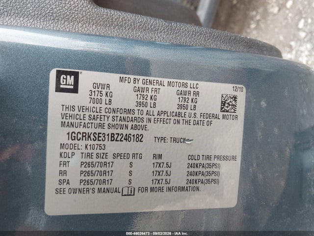 Продажа на аукционе авто 2011 Chevrolet Silverado 1500 Lt, vin: 1GCRKSE31BZ246182, номер лота: 46026473