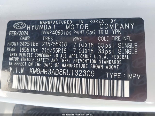 Hyundai Kona Sel 2024 KM8HB3AB8RU132309 Image 9