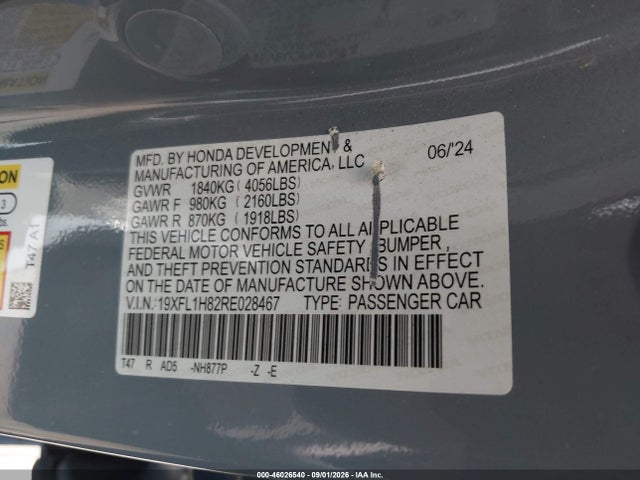 19XFL1H82RE028467 Honda Civic Sport Touring