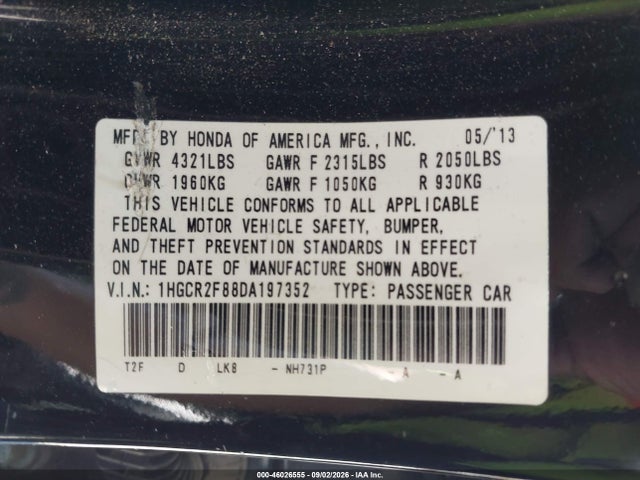 Продаж на аукціоні авто 2013 Honda Accord Ex-l, vin: 1HGCR2F88DA197352, номер лоту: 46026555