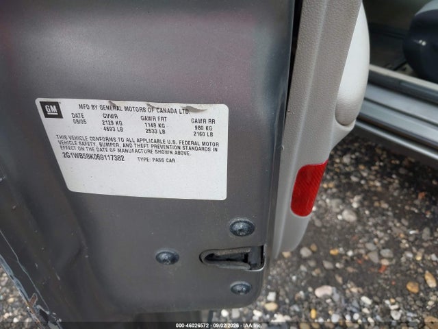 2006 Chevrolet Impala Ls მანქანა იყიდება აუქციონზე, vin: 2G1WB58K069117382, აუქციონის ნომერი: 46026572