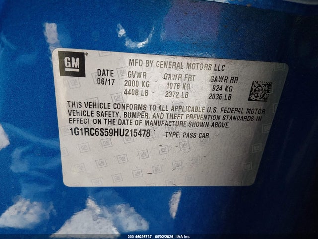 Chevrolet VOLT LT 2017 1G1RC6S59HU215478 Image 9