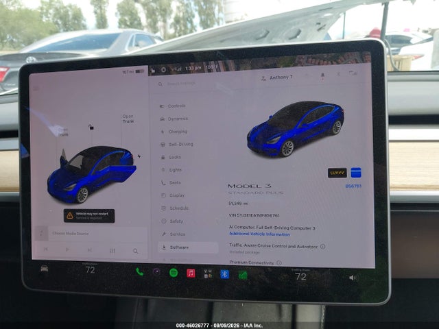 Продаж на аукціоні авто 2021 Tesla Model 3 Standard Range Plus Rear-wheel Drive, vin: 5YJ3E1EA1MF856761, номер лоту: 46026777
