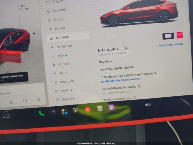 Продажа на аукционе авто 2025 Tesla Model 3, vin: 5YJ3E1EA1SF028044, номер лота: 46026885