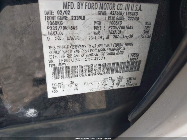 Aukcja sprzedaży 2002 Ford Escape Xlt, vin: 1FMYU03112KC39071, numer aukcji: 46026937