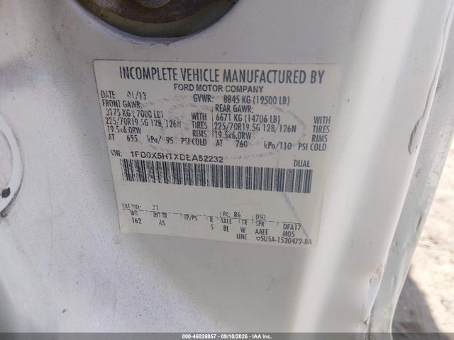 Aukcja sprzedaży 2013 Ford F-550 Chassis Xl, vin: 1FD0X5HTXDEA52232, numer aukcji: 46026957