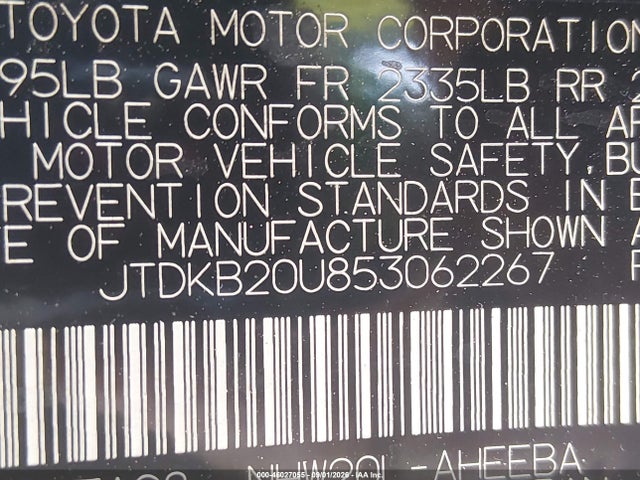 46027055 :رقم المزاد ، JTDKB20U853062267 vin ، 2005 Toyota Prius مزاد بيع