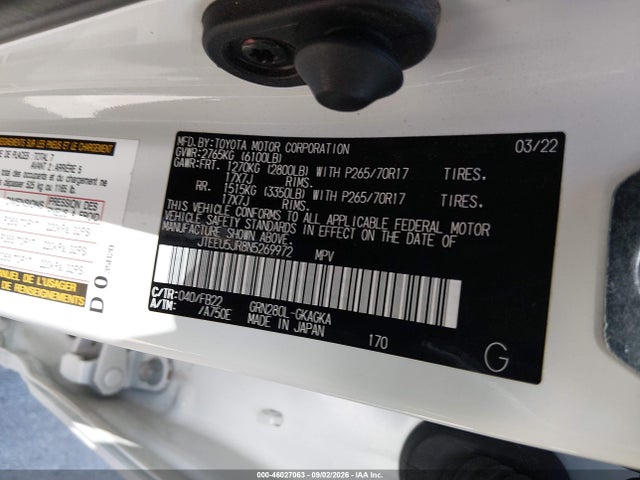 Toyota 4RUNNER SR5 2022 JTEEU5JR8N5269972 Image 9