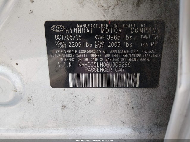 Продаж на аукціоні авто 2016 Hyundai Elantra Gt, vin: KMHD35LH8GU309298, номер лоту: 46027141