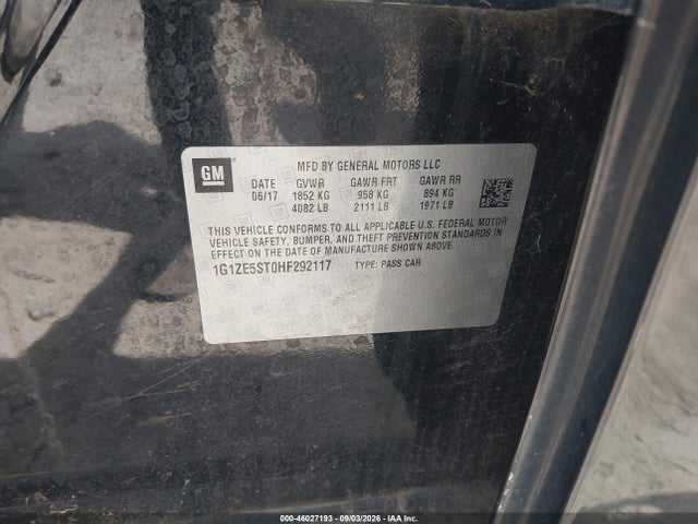 1G1ZE5ST0HF292117 Chevrolet MALIBU 1LT