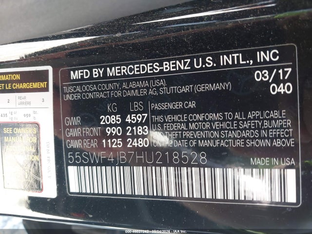 55SWF4JB7HU218528 Mercedes-Benz C 300 Sport