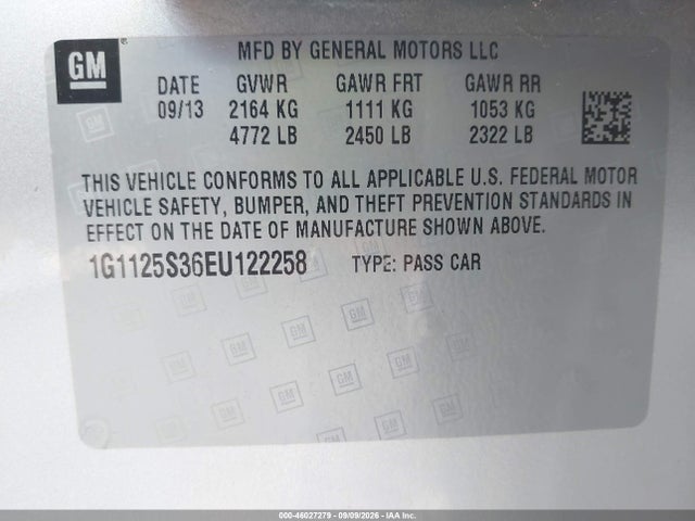 Chevrolet Impala 2lt 2014 1G1125S36EU122258 Image 9