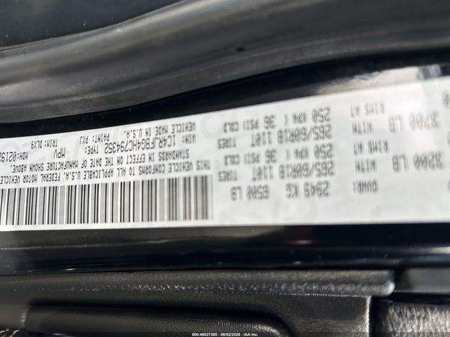 46027385 :رقم المزاد ، 1C4RJFBG4HC794352 vin ، 2017 Jeep Grand Cherokee Limited 4x4 مزاد بيع