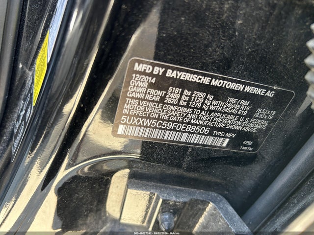 Aukcja sprzedaży 2015 Bmw X4 Xdrive35i, vin: 5UXXW5C59F0E88506, numer aukcji: 46027392
